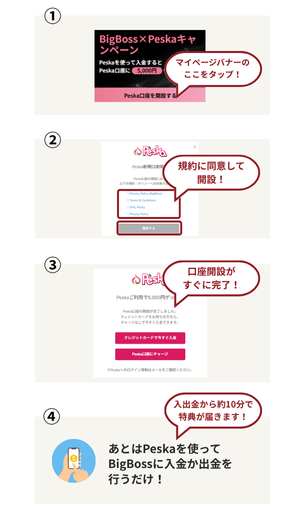 BigBoss×Peskaキャンペーンの流れ