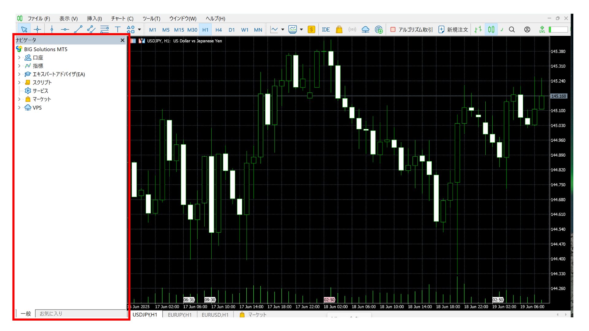 mt5ナビゲーターウィンドウ2