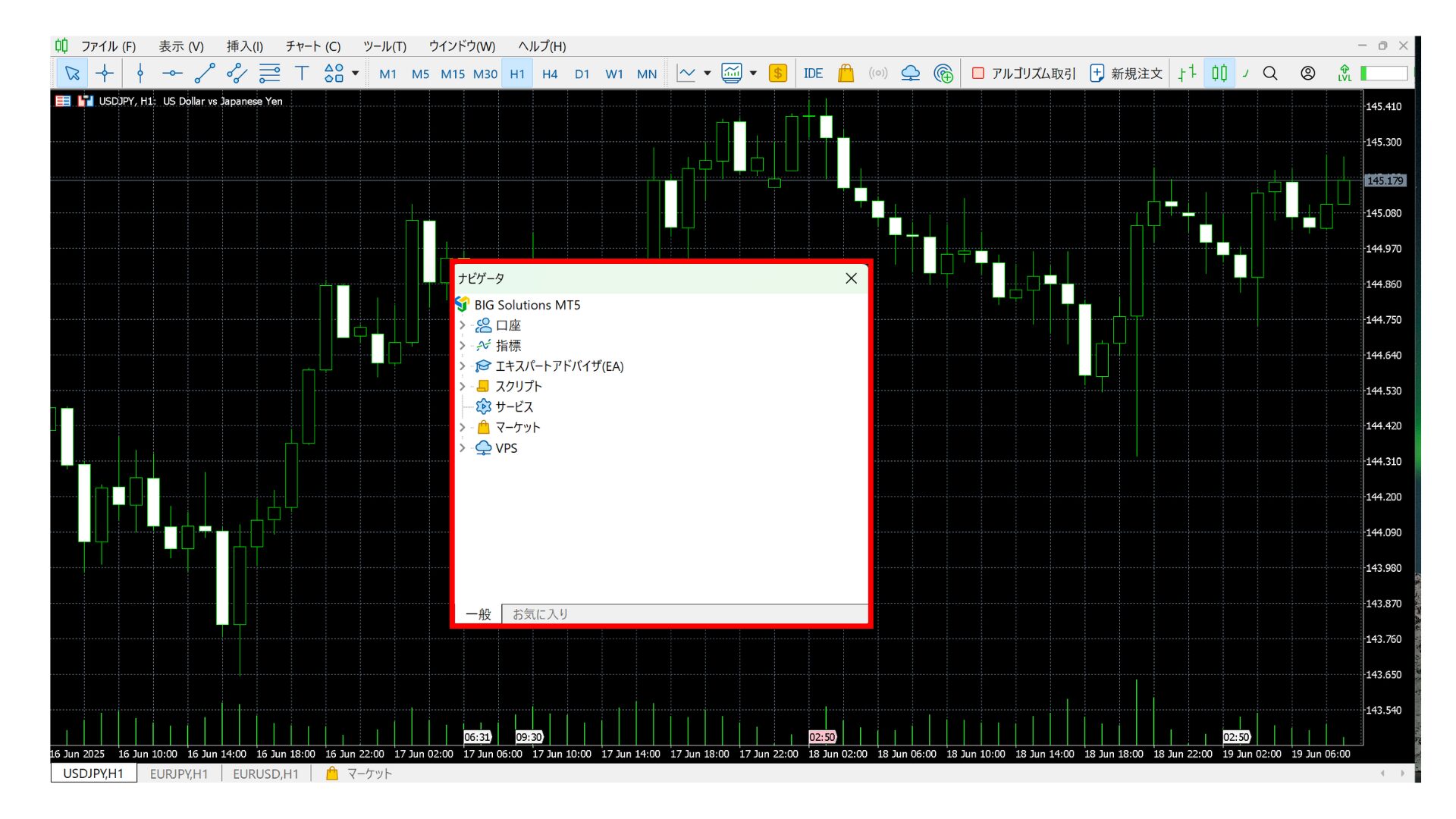 mt5ナビゲーターウィンドウ4