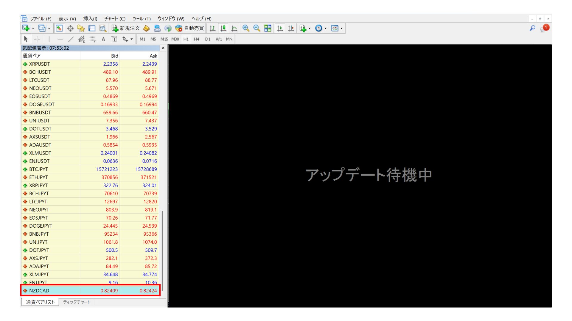 mt4アップデート待機中10
