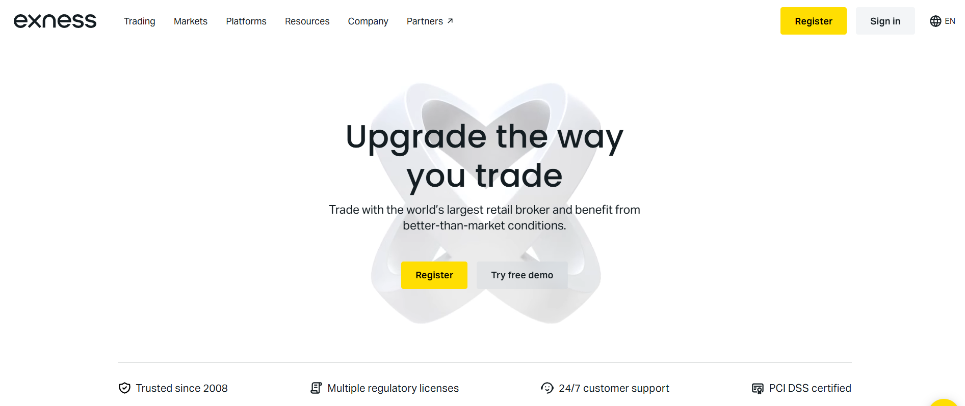 exnessトップページ