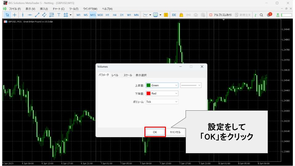 詳細設定後「OK」をクリック