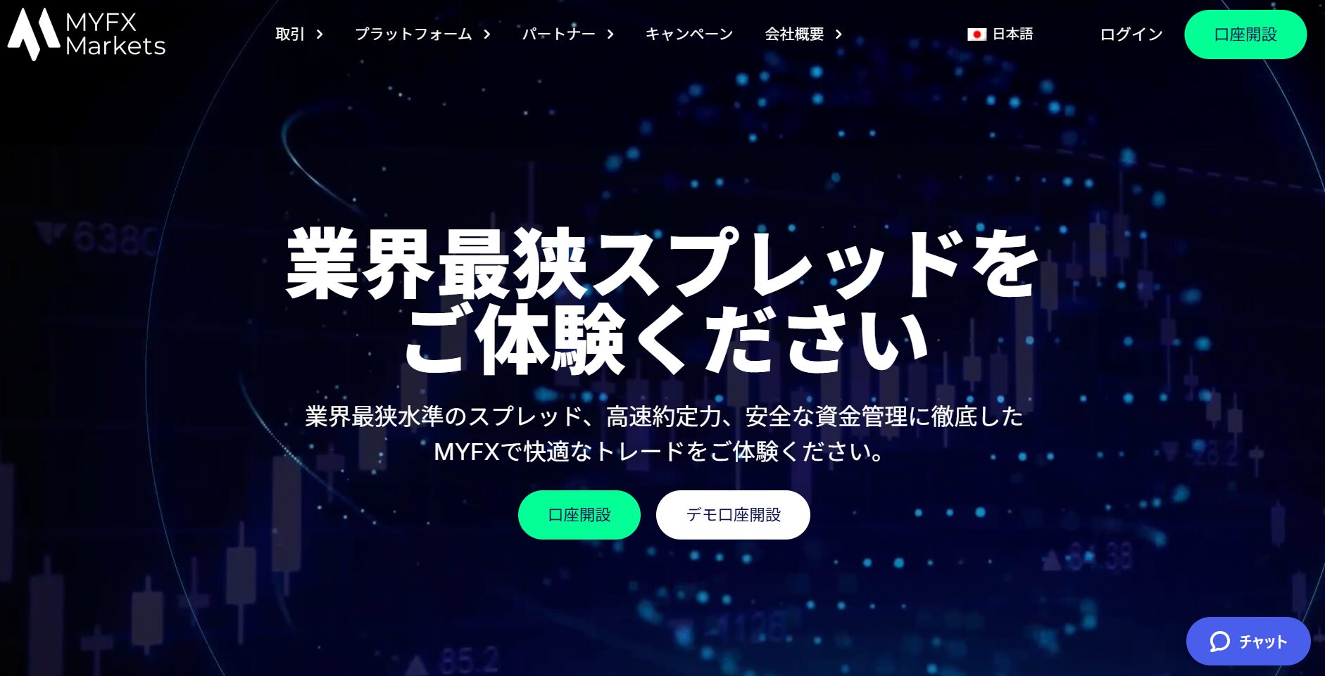 スプレッドが狭い海外FX業者　MYFX Markets