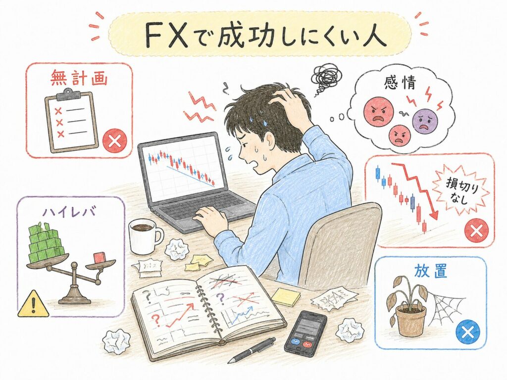 fxで成功しにくい人の特徴
