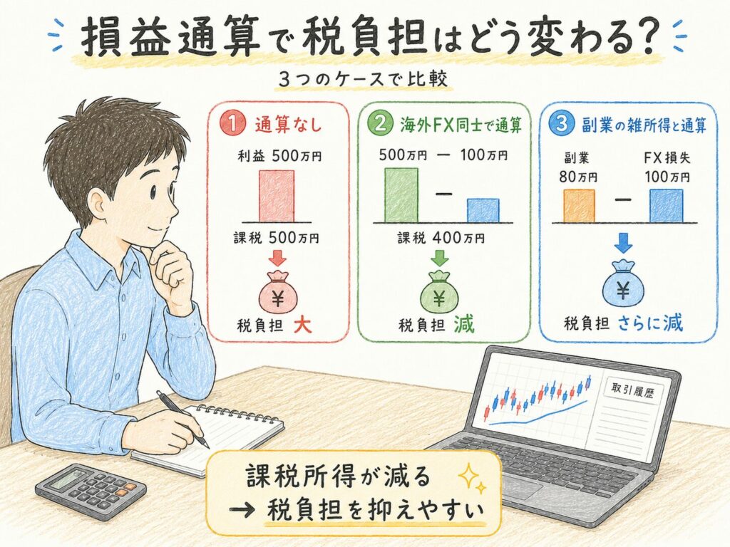 損益通算をするとどのくらいの節税効果があるのかを解説