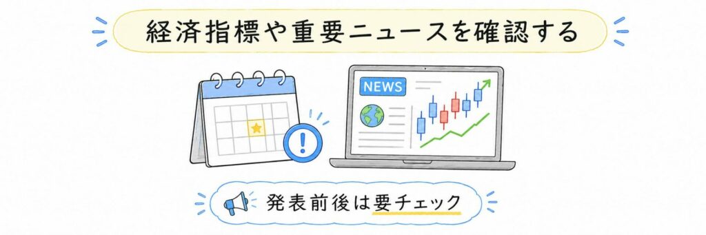経済指標や重要ニュースを確認する