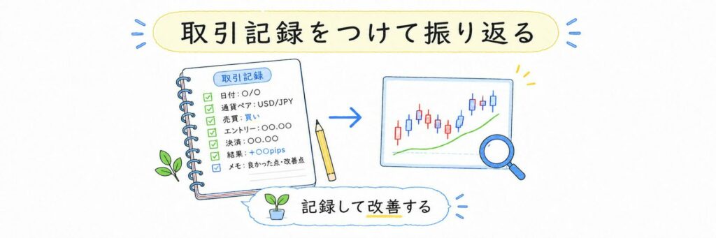 取引記録をつけて振り返る