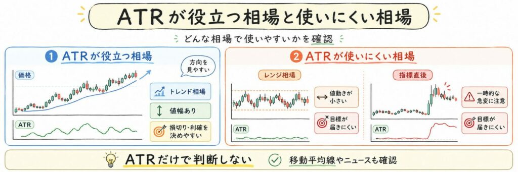 ATRが役立つ相場と使いにくい相場 