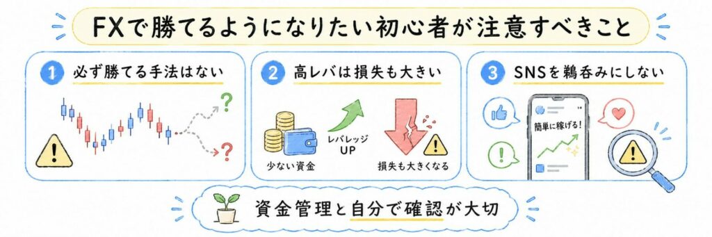FXで勝てるようになりたい初心者が注意すべきこと