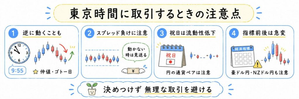 東京時間に取引するときの注意点