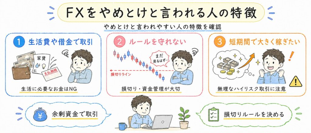 FXで「やめとけ」と言われる人の特徴