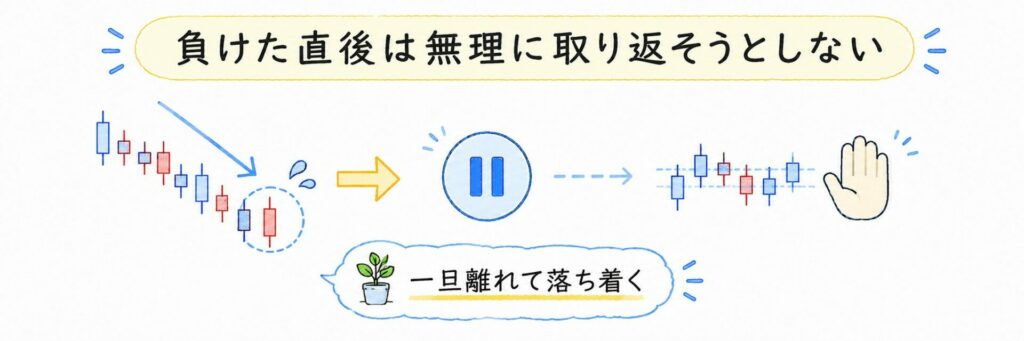負けた直後は無理に取り返そうとしない