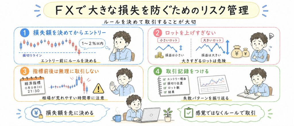 FXで大きな損失を防ぐためのリスク管理