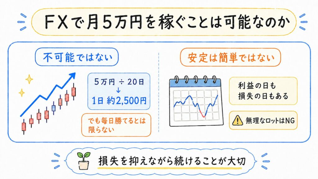 FXで月5万円を稼ぐことは可能なのか