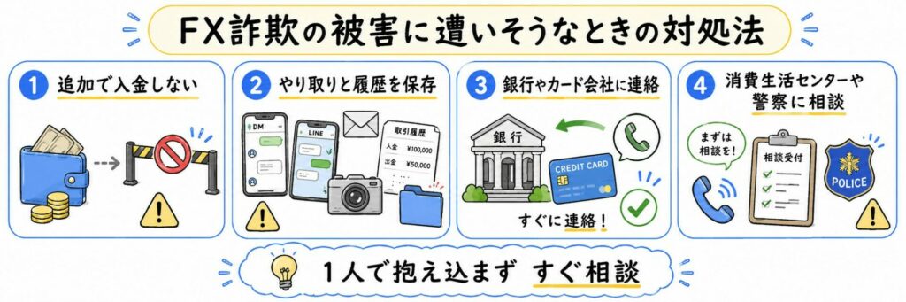 FX詐欺の被害に遭いそうなときの対処法