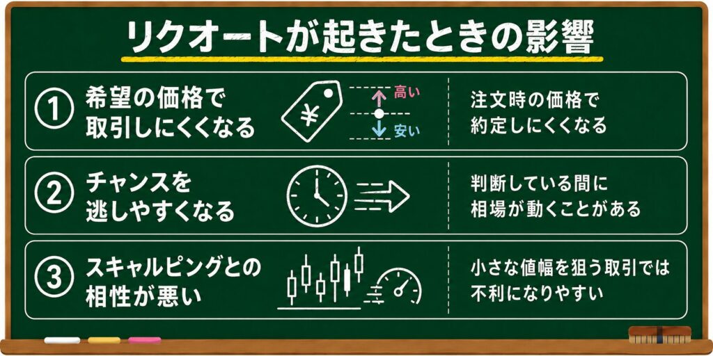 リクオートが起きたときの影響