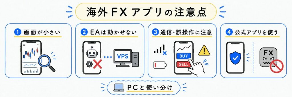 海外FXアプリを使うデメリットと注意点