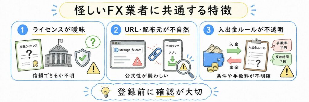 怪しいFX業者に共通する特徴 