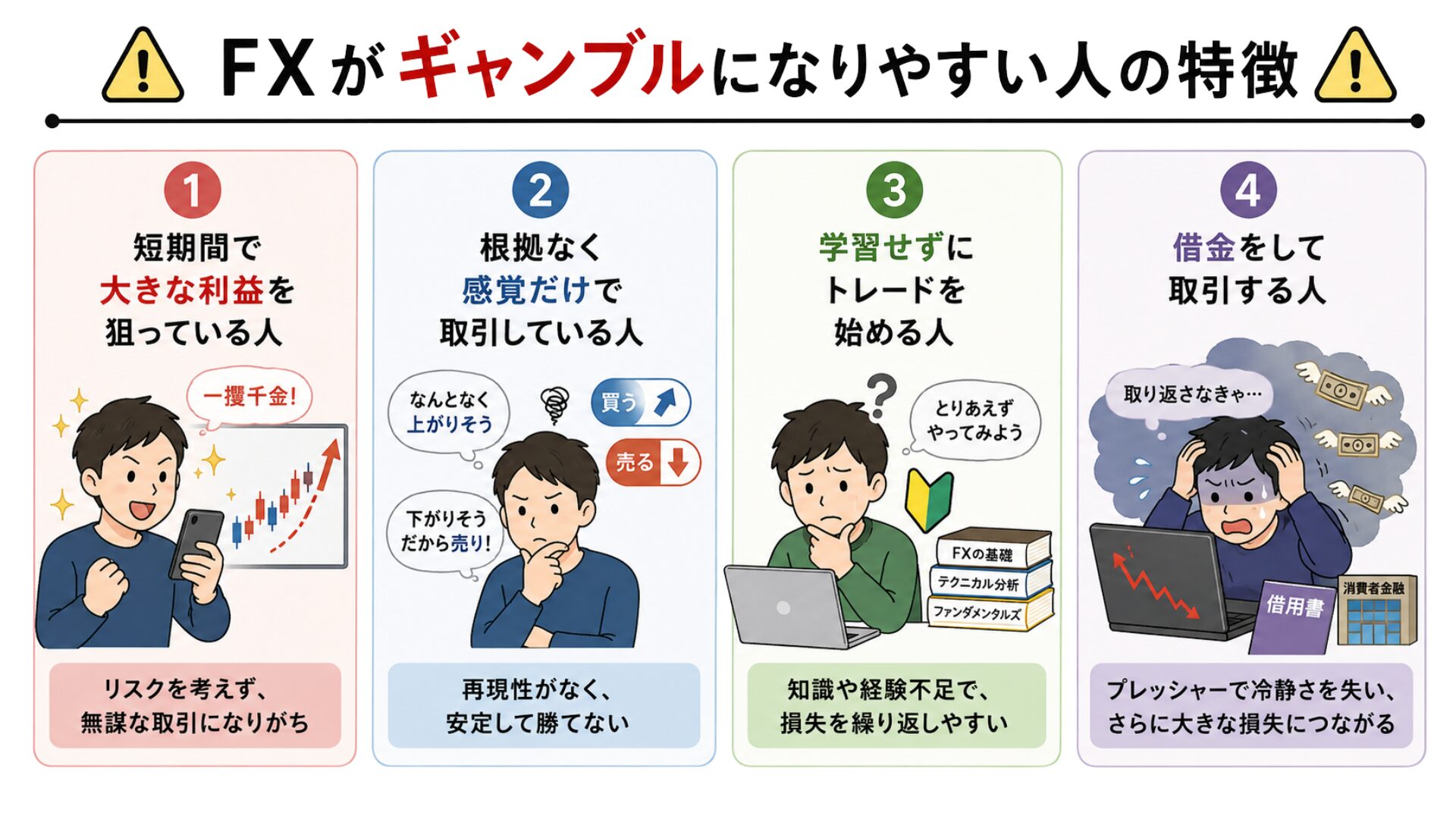 FXがギャンブルになりやすい人の特徴
