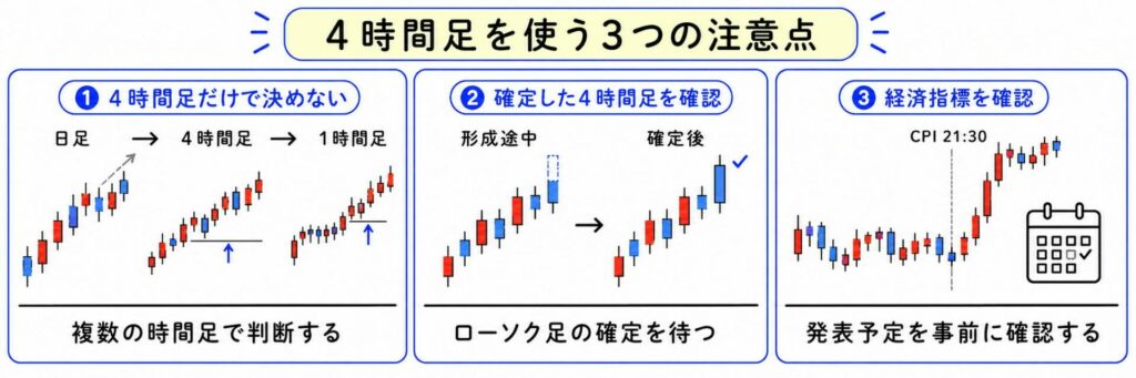 FXで4時間足を使うときの注意点