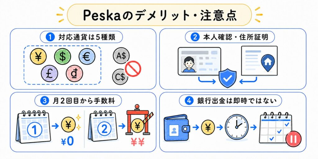 Peskaのデメリットと注意点