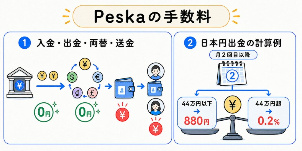 Peskaの手数料