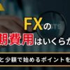 FXの初期費用はいくらから？