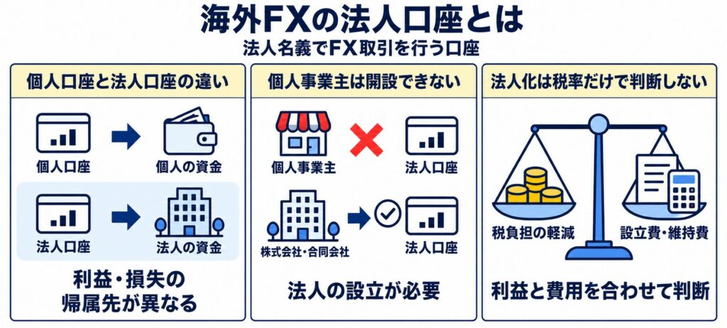 海外FXの法人口座とは
