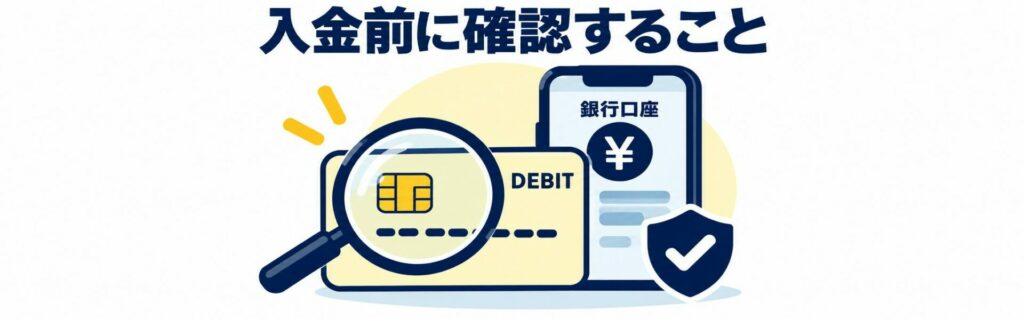 入金前に確認すること