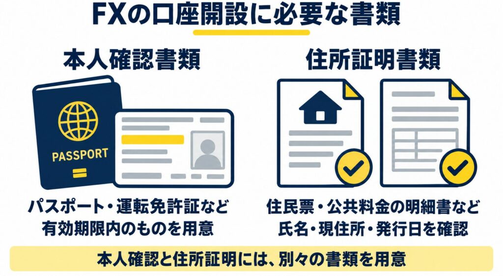 FXの口座開設に必要な書類
