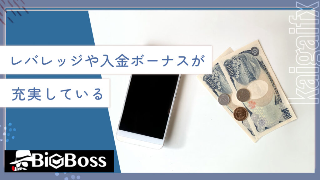 レバレッジや入金ボーナスが充実している