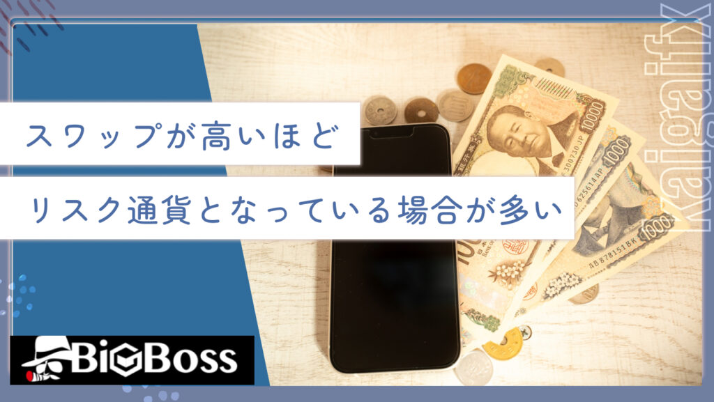 スワップが高いほどリスク通貨となっている場合が多い