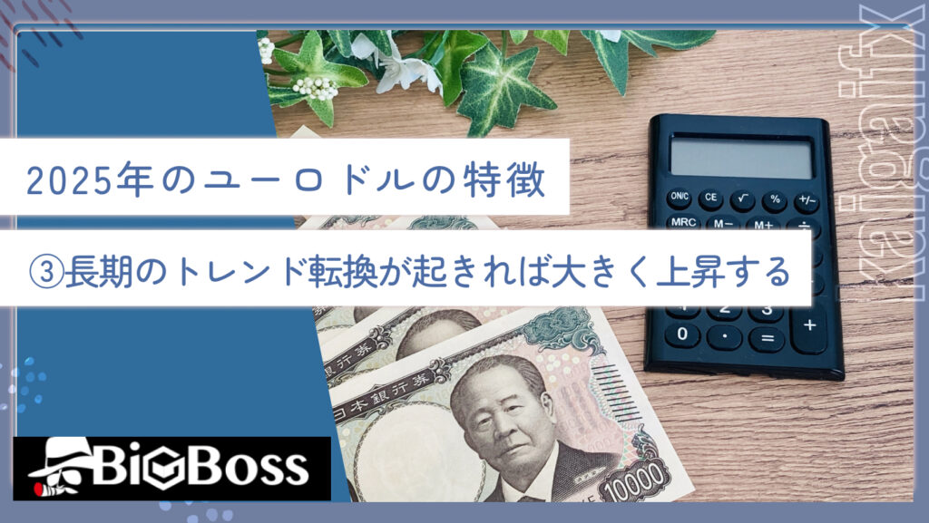 2025年のユーロドルの特徴③長期のトレンド転換が起きれば大きく上昇する