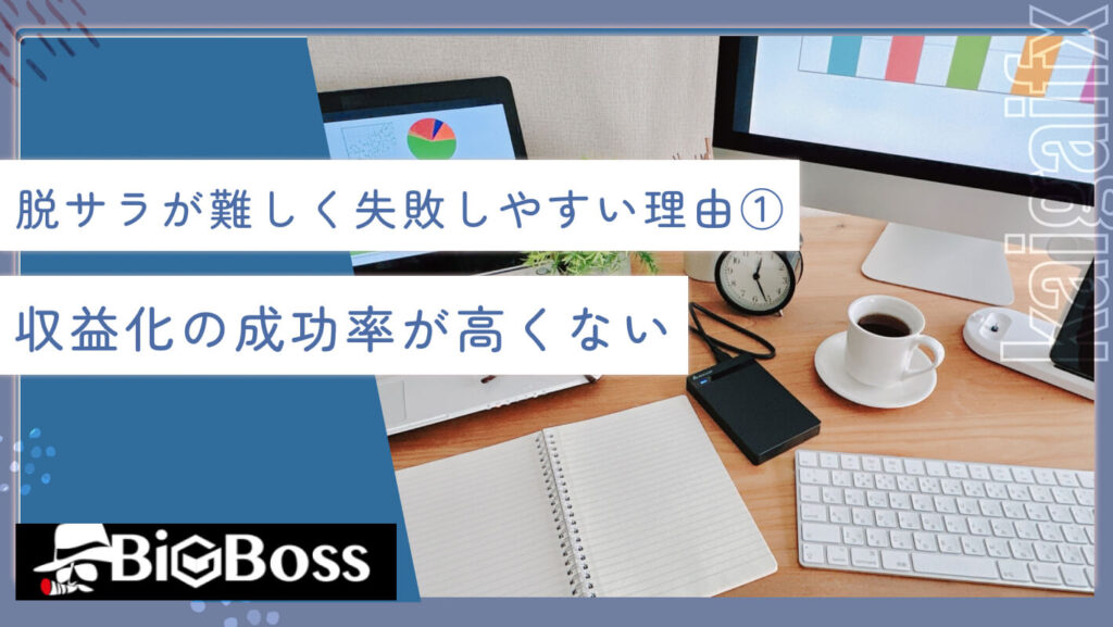 脱サラが難しく失敗しやすい理由①収益化の成功率が高くない