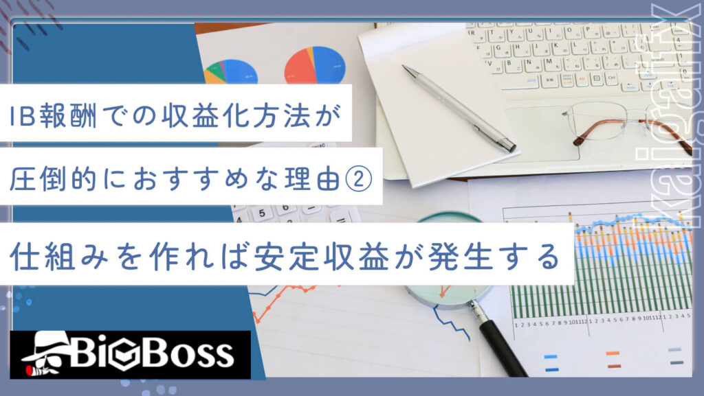 IB報酬での収益化方法が圧倒的におすすめな理由②仕組みを作れば安定収益が発生する