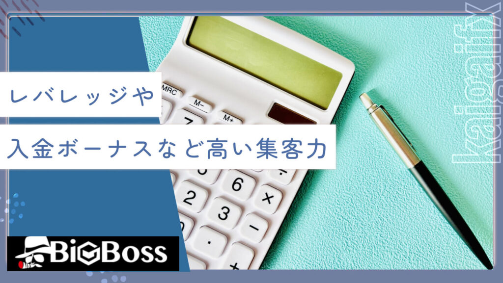 レバレッジや入金ボーナスなど高い集客力