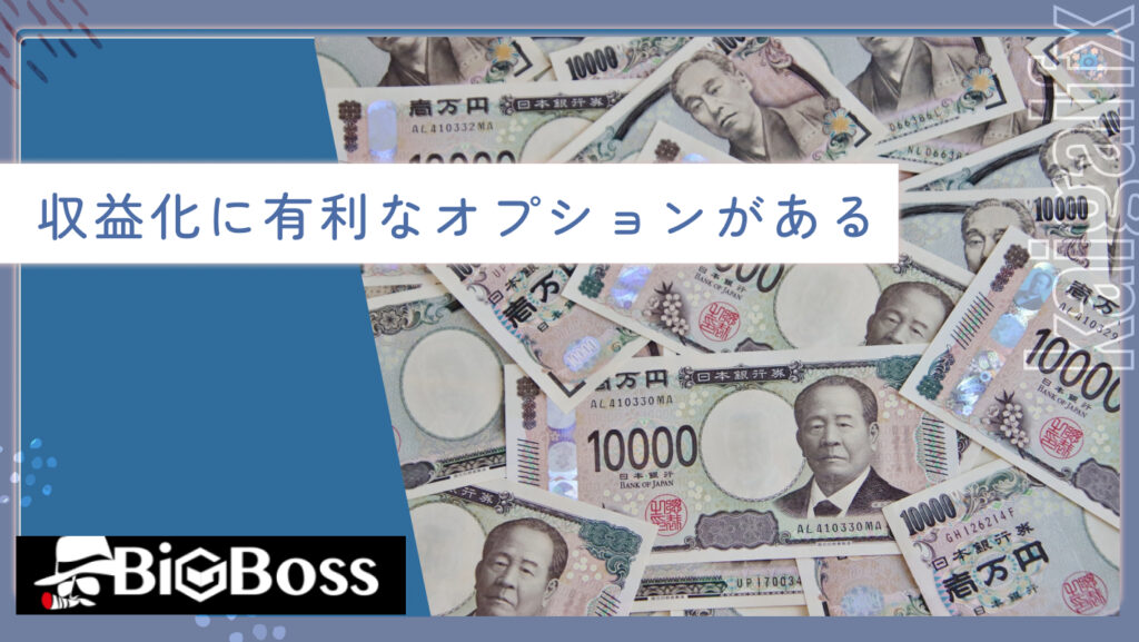 収益化に有利なオプションがある