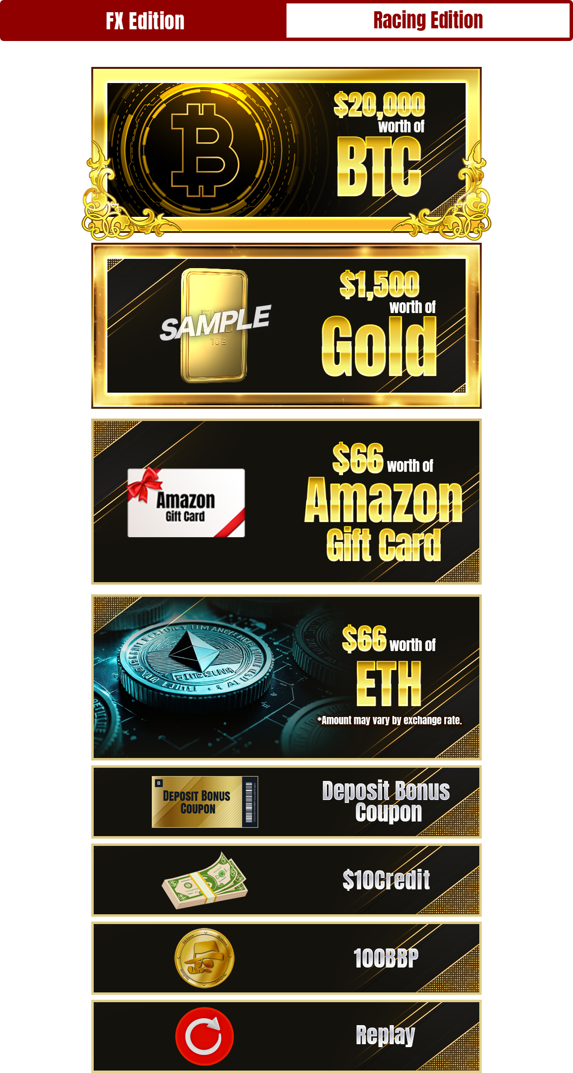 ep3 FX Edition Prize Lineup