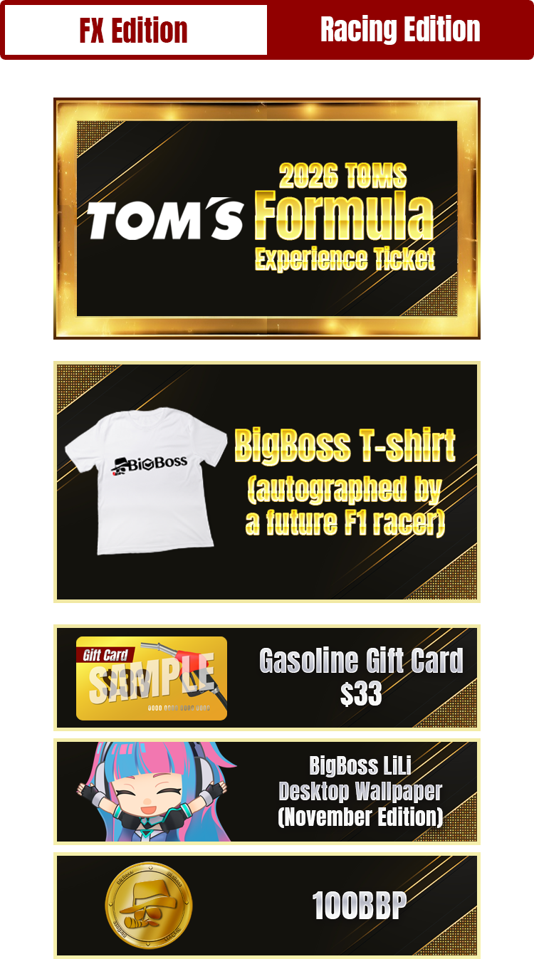 Racing edition prize lineup