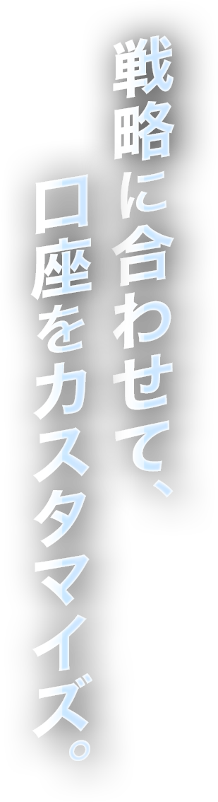 戦略に合わせて、口座をカスタマイズ