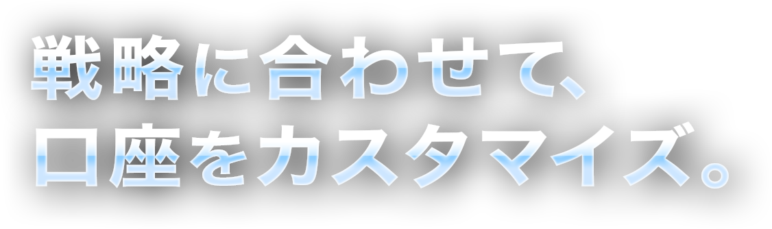 戦略に合わせて、口座をカスタマイズ
