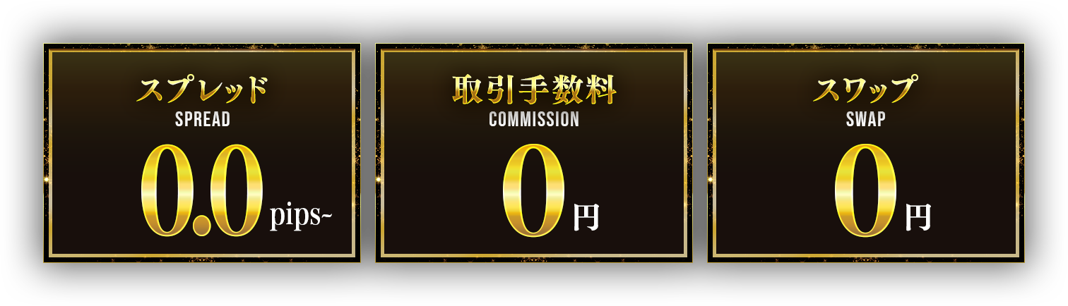スプレッド0.0pips~、取引手数料0円、スワップ0円
