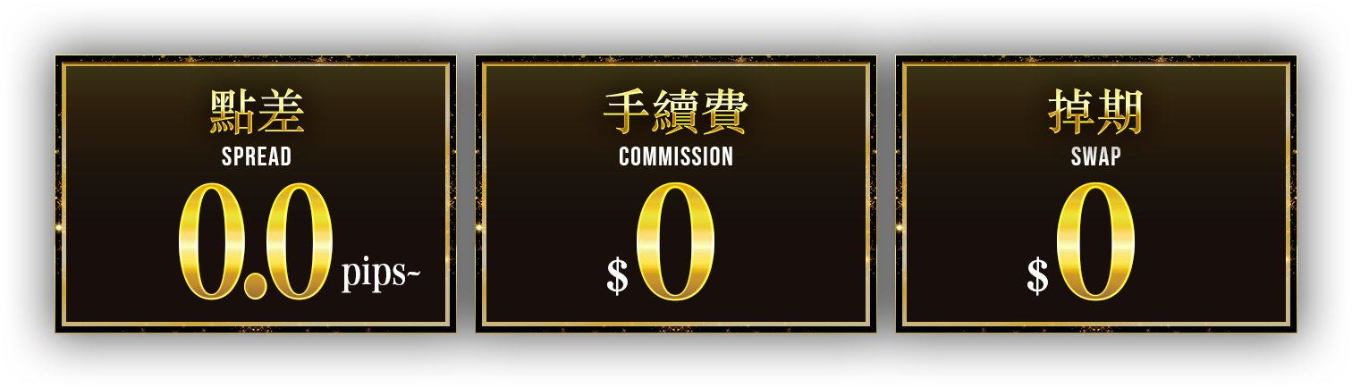 點差0.0pips~、手續費$0、掉期$0