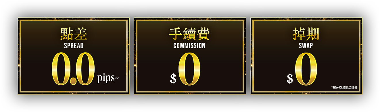 點差0.0pips~、手續費$0、掉期$0
